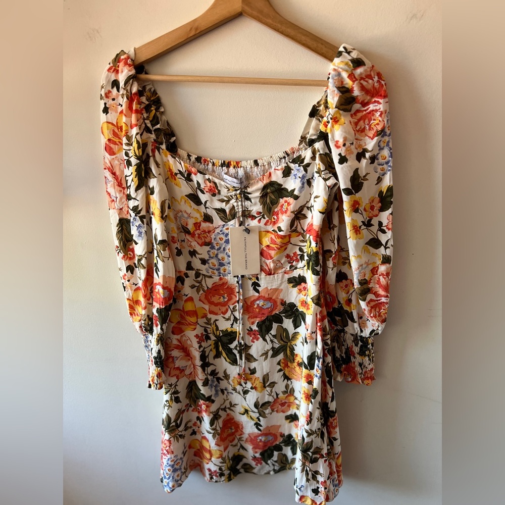 Faithfull the Brand Arianne Mini Dress Teatro Floral Print 2 NWT